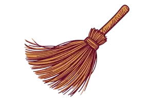 Logo para móvil de Bruja Antigua Mayor, Magia en Tu casa con una escoba mágica representativa.