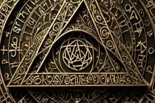 Mandala en tonos ocres con símbolos druidas y celtas, representando el misterio y la sabiduría de los símbolos sagrados